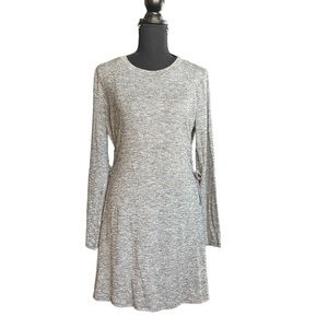 Alya Gray Bodycon Long Sleeve Adjustable Waist Sweater Dress Womens Large